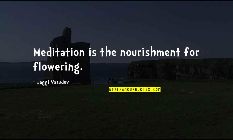 Time Wasted On Relationships Quotes By Jaggi Vasudev: Meditation is the nourishment for flowering.