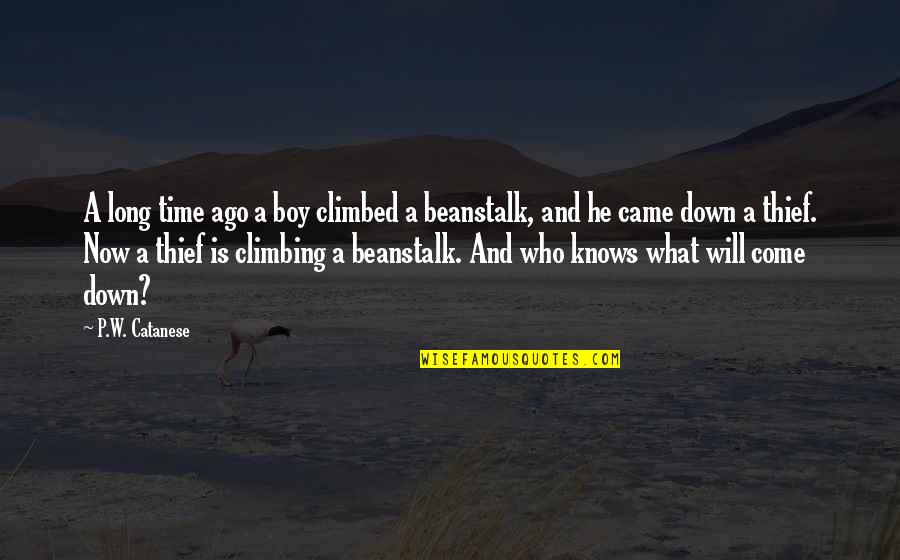 Time Will Come Quotes By P.W. Catanese: A long time ago a boy climbed a Time Will Come Quotes By P.W. Catanese: A long time ago a boy climbed a