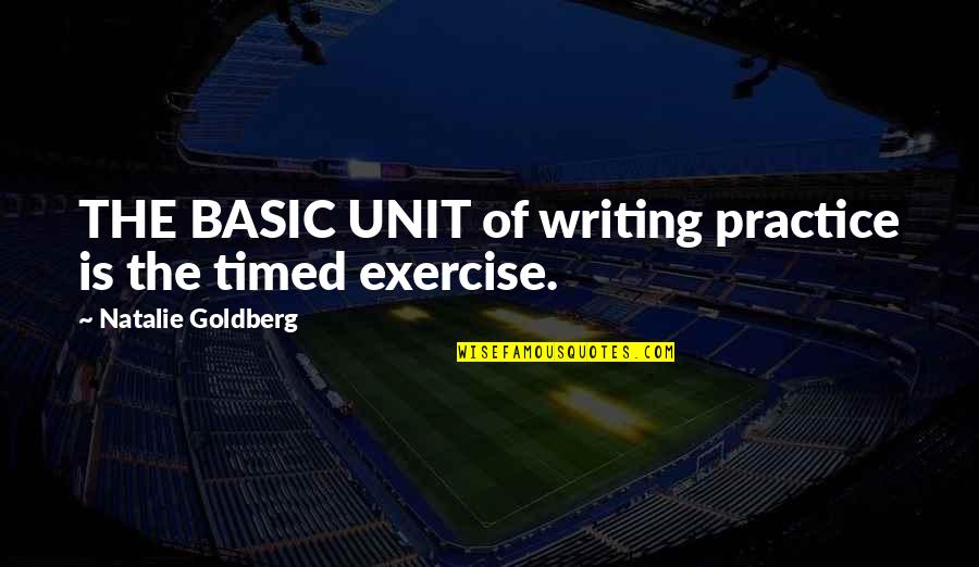 Timed Quotes By Natalie Goldberg: THE BASIC UNIT of writing practice is the
