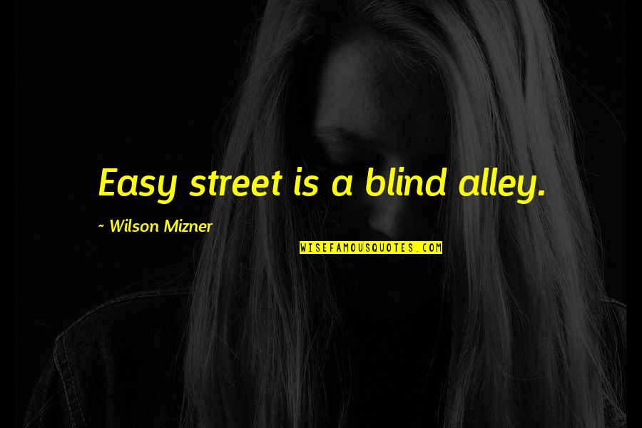 Timekeeper Software Quotes By Wilson Mizner: Easy street is a blind alley.