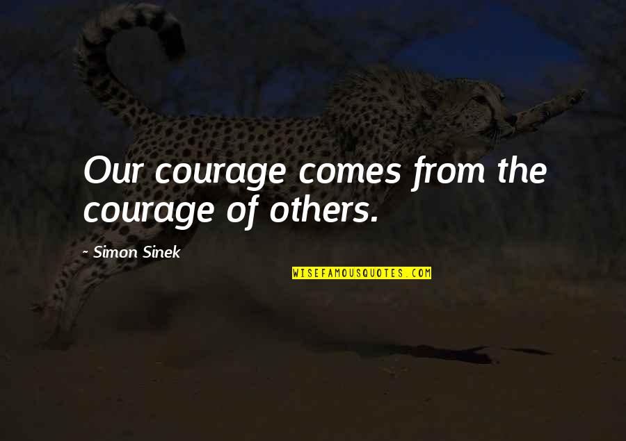 Timeless Clothing Quotes By Simon Sinek: Our courage comes from the courage of others.