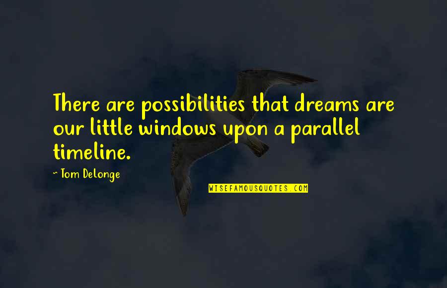 Timeline Quotes By Tom DeLonge: There are possibilities that dreams are our little