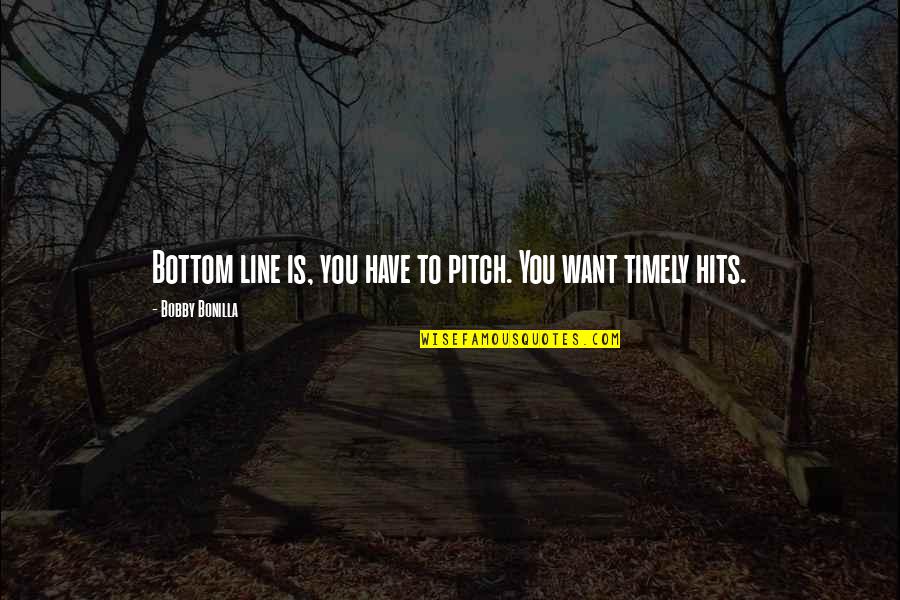 Timely Quotes By Bobby Bonilla: Bottom line is, you have to pitch. You