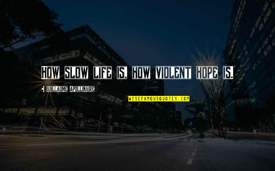 Timepass Pics Quotes By Guillaume Apollinaire: How slow life is, how violent hope is. Timepass Pics Quotes By Guillaume Apollinaire: How slow life is, how violent hope is.