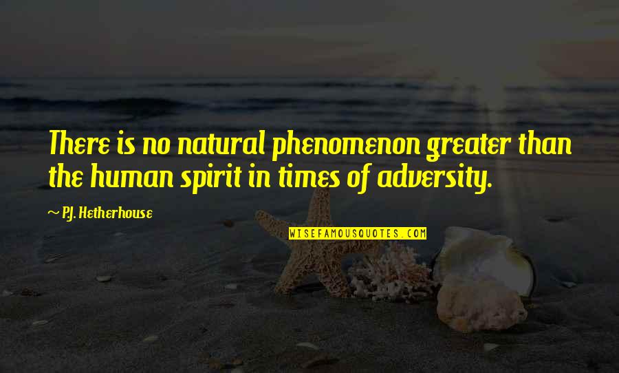 Times Of Adversity Quotes By P.J. Hetherhouse: There is no natural phenomenon greater than the