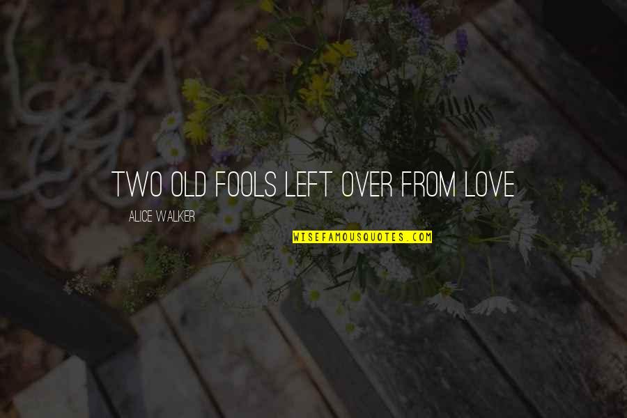 Times Of India Funny Quotes By Alice Walker: Two old fools left over from love Times Of India Funny Quotes By Alice Walker: Two old fools left over from love