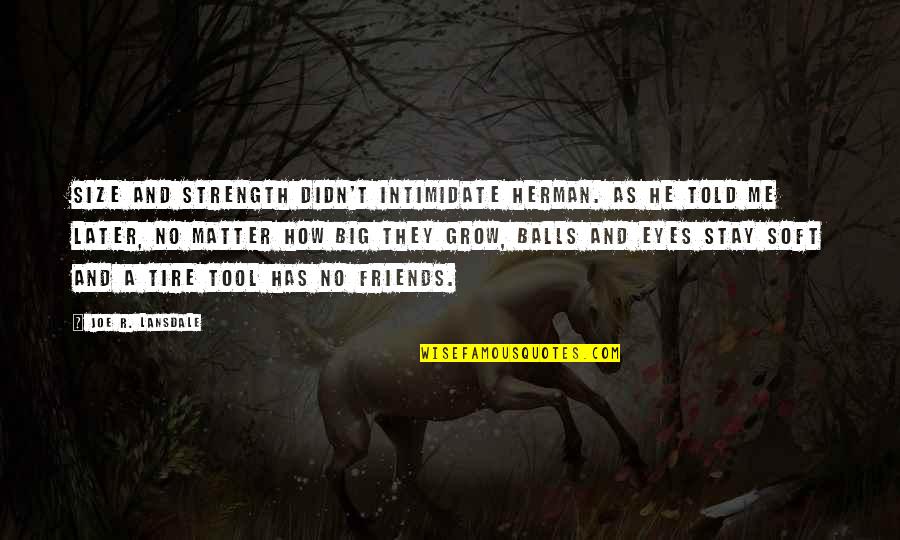 Times We Had Together Quotes By Joe R. Lansdale: Size and strength didn't intimidate Herman. As he