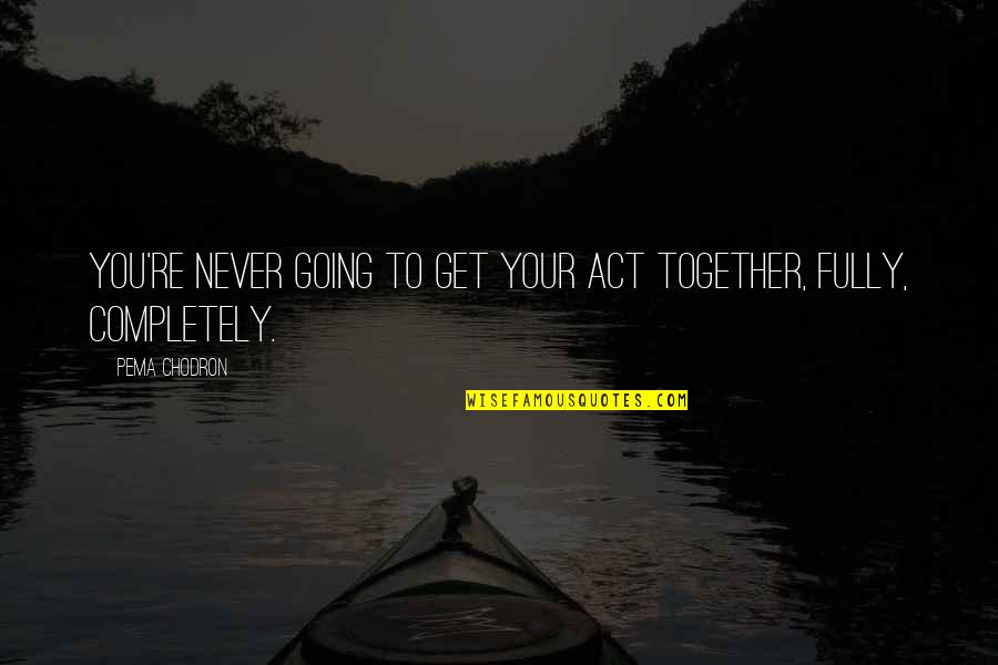 Timica Davis Quotes By Pema Chodron: You're never going to get your act together,