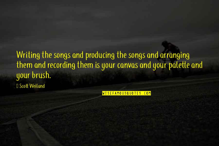 Timica Pinder Quotes By Scott Weiland: Writing the songs and producing the songs and Timica Pinder Quotes By Scott Weiland: Writing the songs and producing the songs and