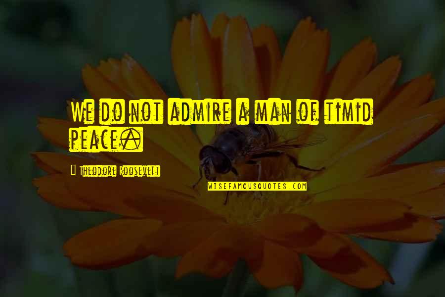 Timid Man Quotes By Theodore Roosevelt: We do not admire a man of timid