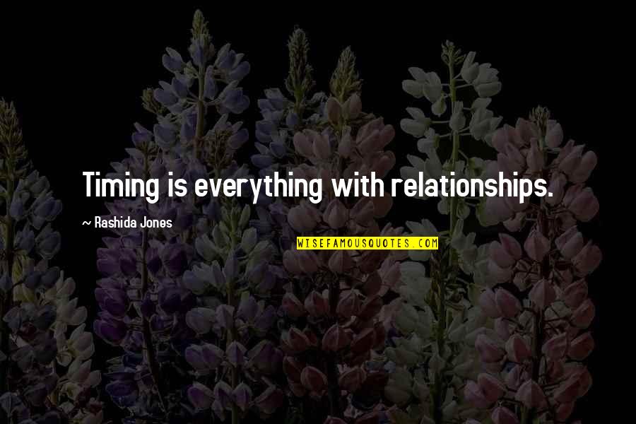 Timing In Relationships Quotes By Rashida Jones: Timing is everything with relationships.