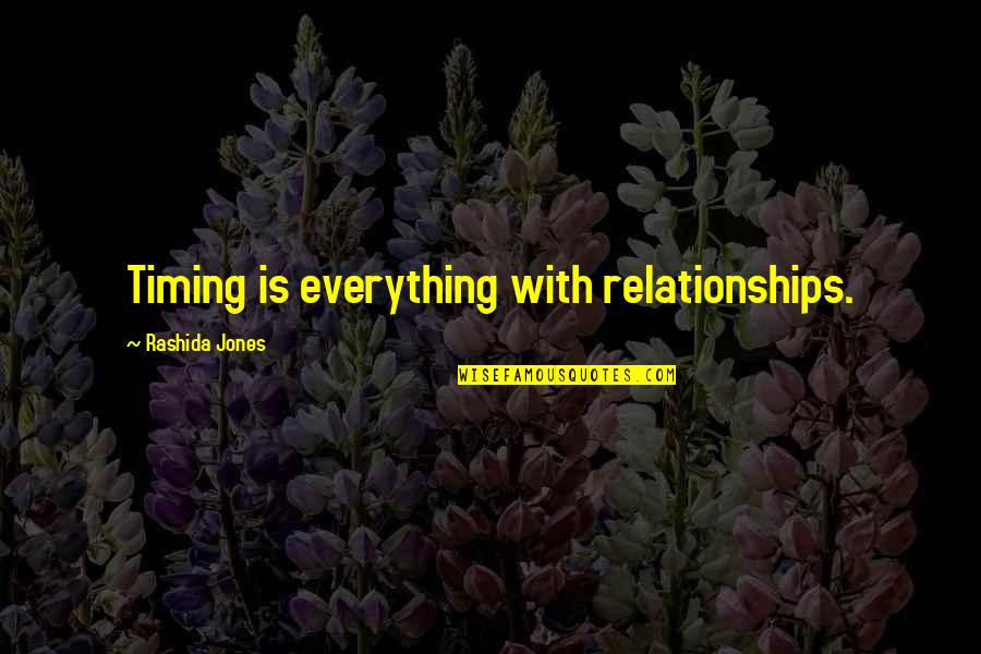 Timing Is Everything Quotes By Rashida Jones: Timing is everything with relationships.