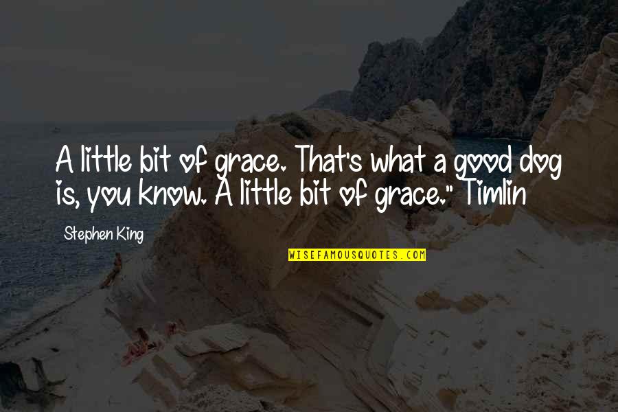 Timlin's Quotes By Stephen King: A little bit of grace. That's what a