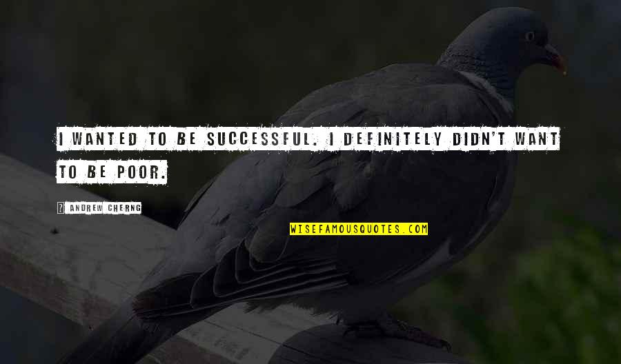 Timmy 2000 Quotes By Andrew Cherng: I wanted to be successful. I definitely didn't