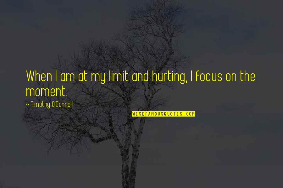 Timothy O'leary Quotes By Timothy O'Donnell: When I am at my limit and hurting,