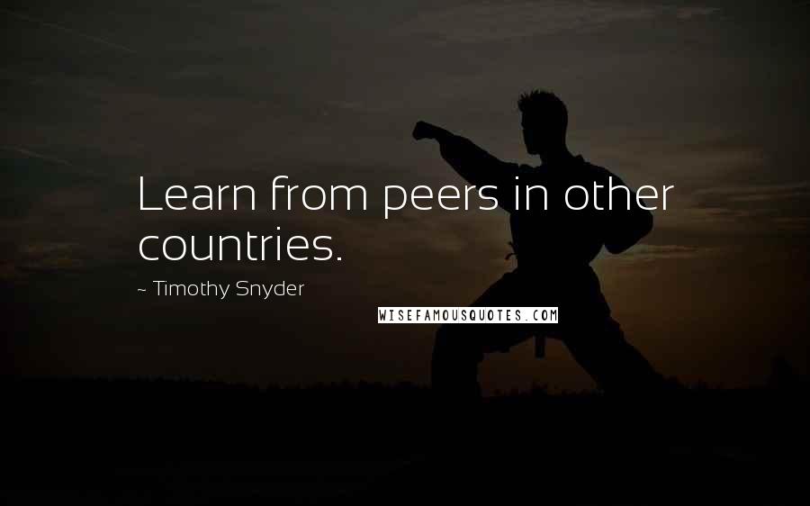 Timothy Snyder quotes: Learn from peers in other countries.