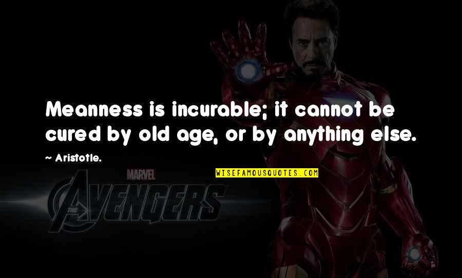 Timothy Titcomb Quotes By Aristotle.: Meanness is incurable; it cannot be cured by