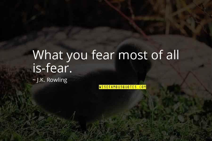 Timotis Amelia Quotes By J.K. Rowling: What you fear most of all is-fear. Timotis Amelia Quotes By J.K. Rowling: What you fear most of all is-fear.
