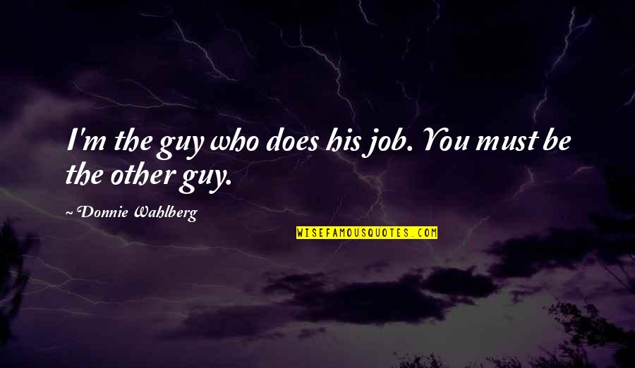Timpfest Quotes By Donnie Wahlberg: I'm the guy who does his job. You Timpfest Quotes By Donnie Wahlberg: I'm the guy who does his job. You