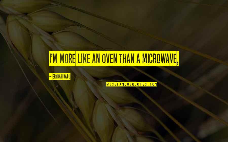 Tin Pan Alley Quotes By Erykah Badu: I'm more like an oven than a microwave,