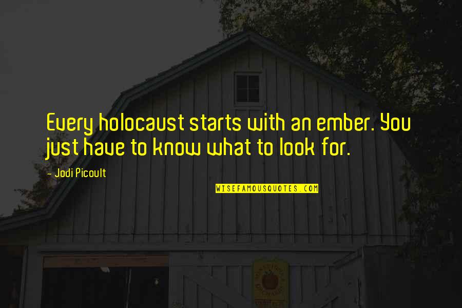 Tin Ujevic Quotes By Jodi Picoult: Every holocaust starts with an ember. You just