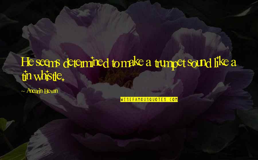 Tin Whistle Quotes By Aneurin Bevan: He seems determined to make a trumpet sound Tin Whistle Quotes By Aneurin Bevan: He seems determined to make a trumpet sound