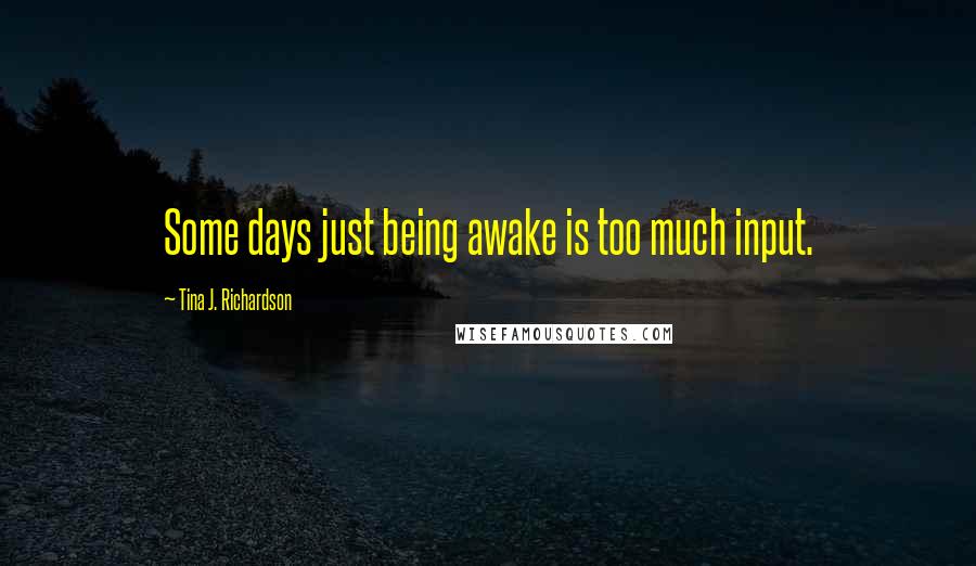 Tina J. Richardson quotes: Some days just being awake is too much input.