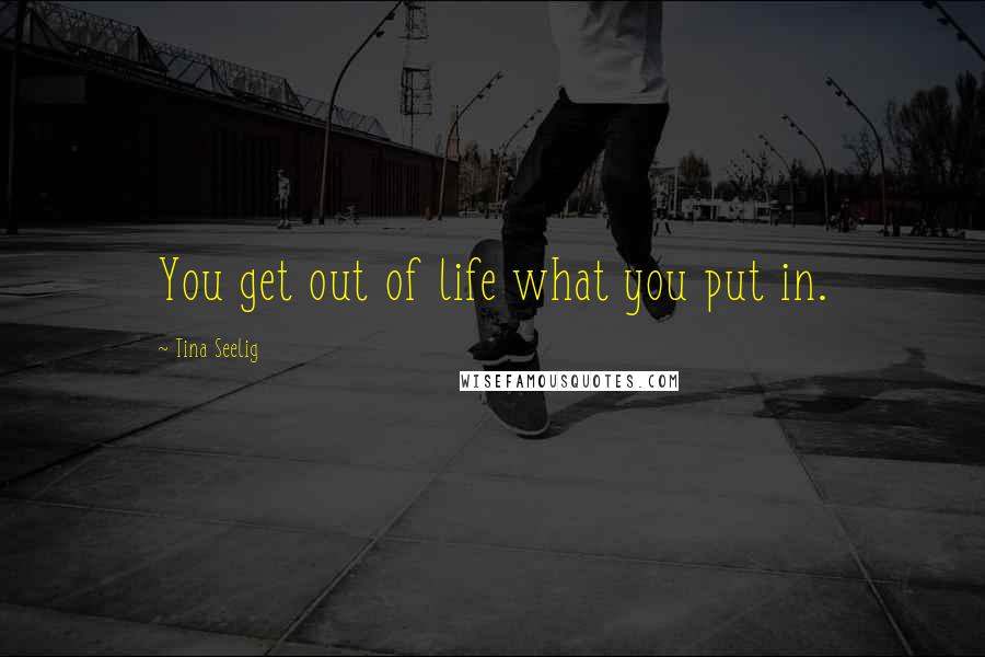 Tina Seelig quotes: You get out of life what you put in.
