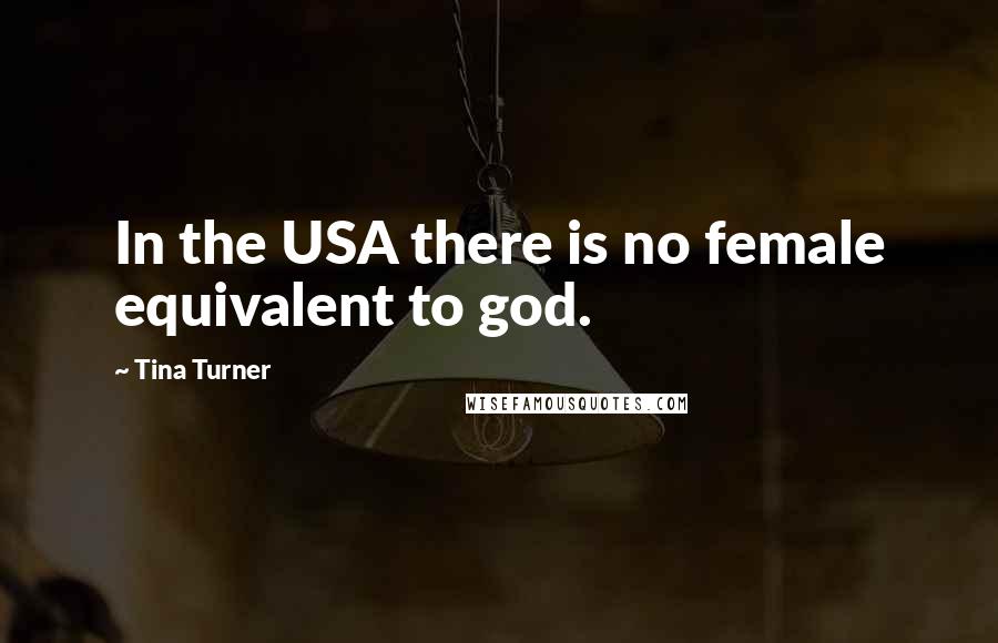 Tina Turner quotes: In the USA there is no female equivalent to god.