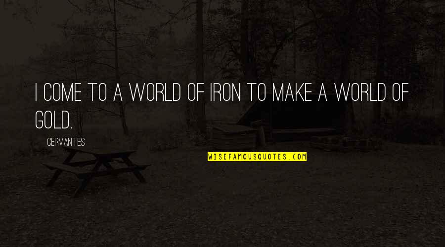 Tinahi Quotes By Cervantes: I come to a world of iron to
