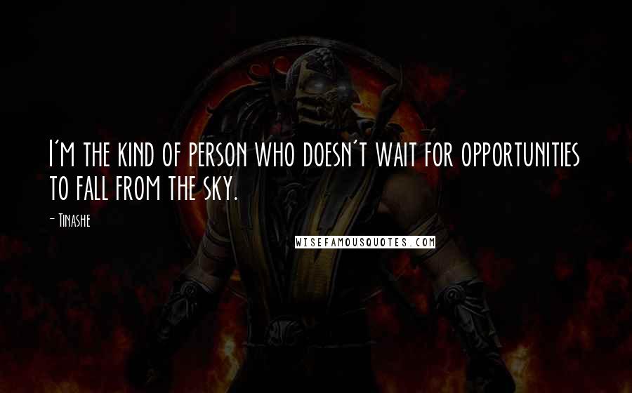 Tinashe quotes: I'm the kind of person who doesn't wait for opportunities to fall from the sky.