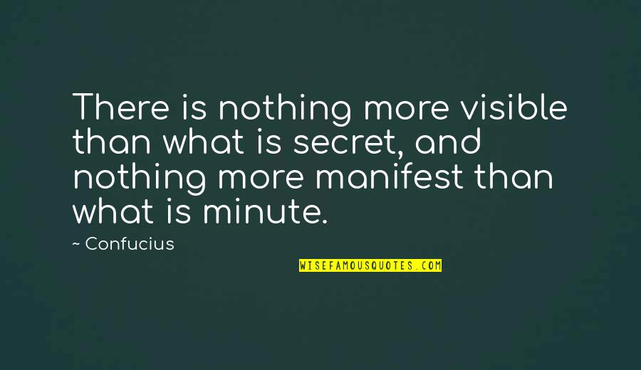 Tinchy Stryder Quotes By Confucius: There is nothing more visible than what is Tinchy Stryder Quotes By Confucius: There is nothing more visible than what is
