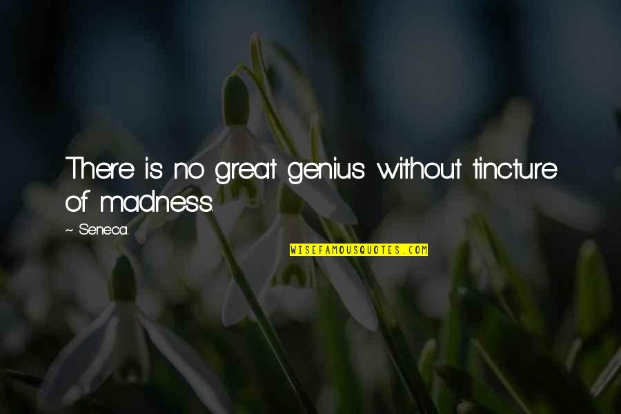 Tincture Quotes By Seneca.: There is no great genius without tincture of
