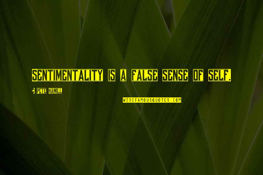 Tincuta Dardac Quotes By Pete Hamill: Sentimentality is a false sense of self. Tincuta Dardac Quotes By Pete Hamill: Sentimentality is a false sense of self.