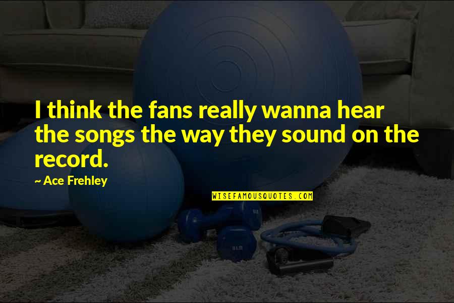 Tingir Cabelo Quotes By Ace Frehley: I think the fans really wanna hear the