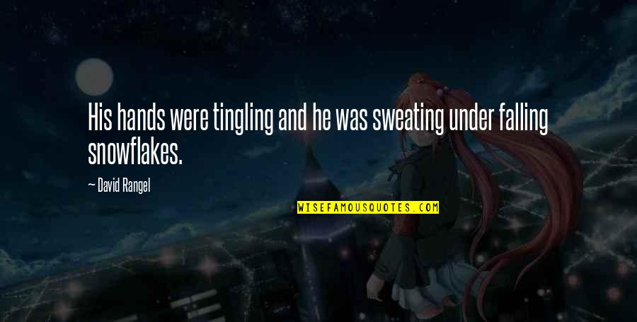 Tingling In Hands Quotes By David Rangel: His hands were tingling and he was sweating