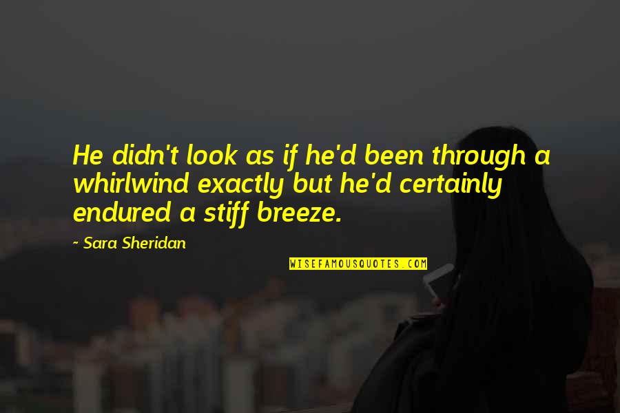 Tinisha Shirley Quotes By Sara Sheridan: He didn't look as if he'd been through