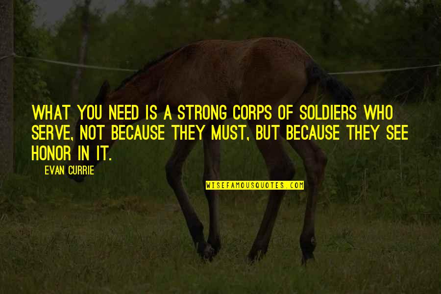 Tinkas Jul Quotes By Evan Currie: what you need is a strong corps of Tinkas Jul Quotes By Evan Currie: what you need is a strong corps of