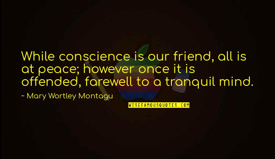 Tinkler Funeral Chapel Quotes By Mary Wortley Montagu: While conscience is our friend, all is at