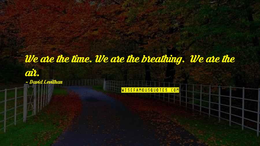 Tintinnabulums Quotes By David Levithan: We are the time. We are the breathing.