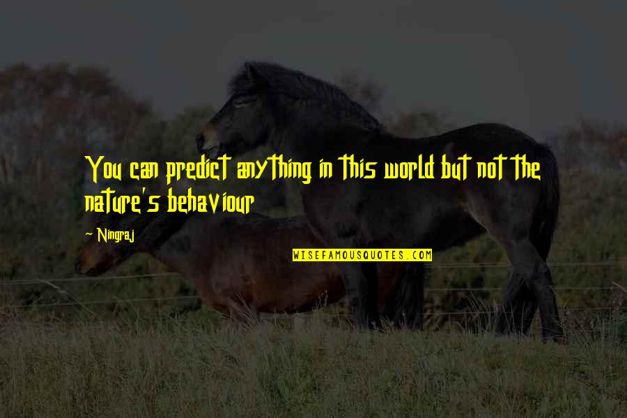 Tipicos Dona Quotes By Ningraj: You can predict anything in this world but