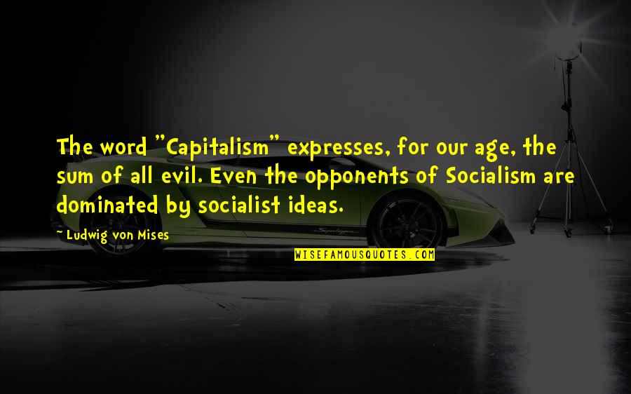 Tipitina Song Quotes By Ludwig Von Mises: The word "Capitalism" expresses, for our age, the