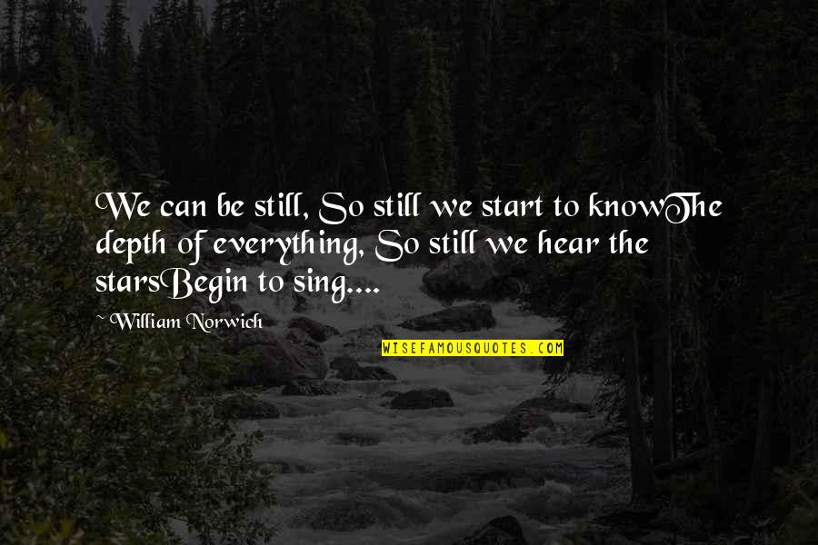 Tipos De Violencia Quotes By William Norwich: We can be still, So still we start