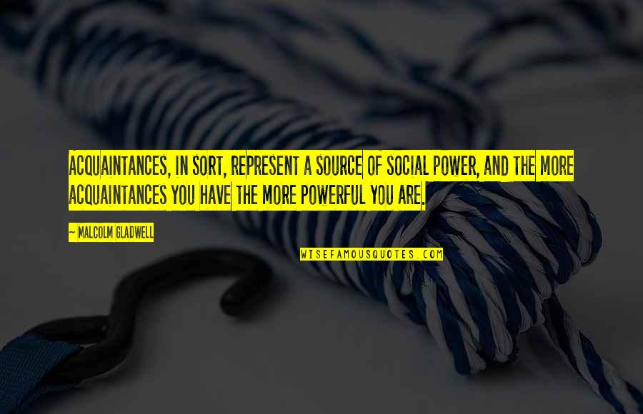 Tipping Point Quotes By Malcolm Gladwell: Acquaintances, in sort, represent a source of social Tipping Point Quotes By Malcolm Gladwell: Acquaintances, in sort, represent a source of social