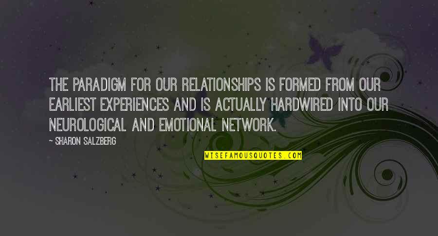 Tippsysake Quotes By Sharon Salzberg: The paradigm for our relationships is formed from Tippsysake Quotes By Sharon Salzberg: The paradigm for our relationships is formed from