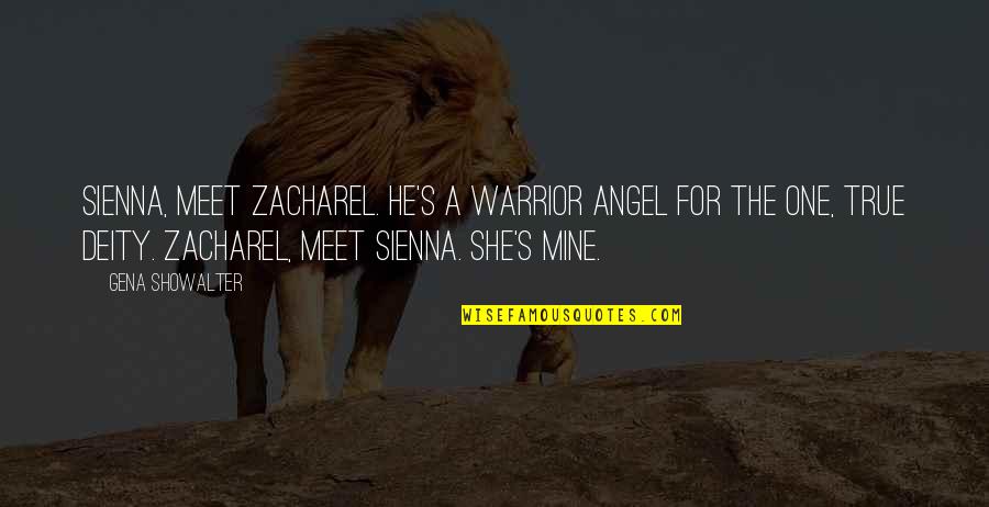 Tirabassi Farm Quotes By Gena Showalter: Sienna, meet Zacharel. He's a warrior angel for Tirabassi Farm Quotes By Gena Showalter: Sienna, meet Zacharel. He's a warrior angel for
