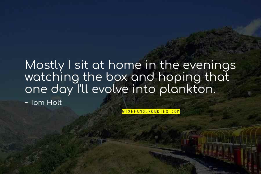 Tired Of Hoping Quotes By Tom Holt: Mostly I sit at home in the evenings