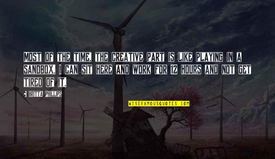 Tired Of Quotes By Britta Phillips: Most of the time, the creative part is