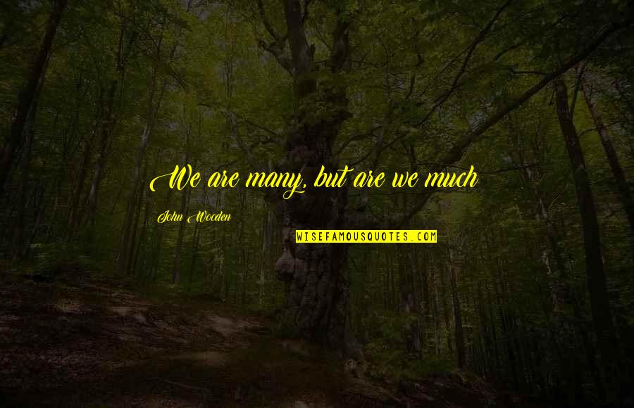 Tiring Friday Quotes By John Wooden: We are many, but are we much? Tiring Friday Quotes By John Wooden: We are many, but are we much?