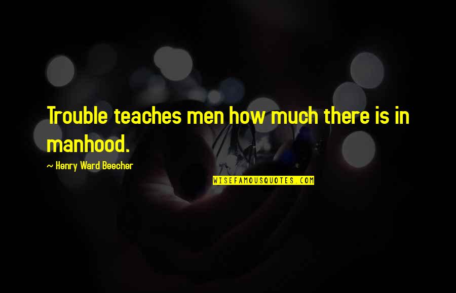 Tiring Monday Quotes By Henry Ward Beecher: Trouble teaches men how much there is in